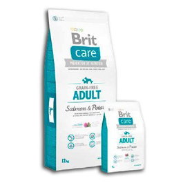 Brit Care Perro Adulto Grain Free con Salmón 12Kg, Proteína 26%, Sin Cereales, Omega-3