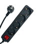 MicroConnect Regleta Schuko de 4 Tomas con Interruptor ON/OFF y Cable de 5 Metros, Negro