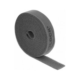 DeLOCK Cinta de gancho y bucle en rollo L 2 m x AN 15 mm gris