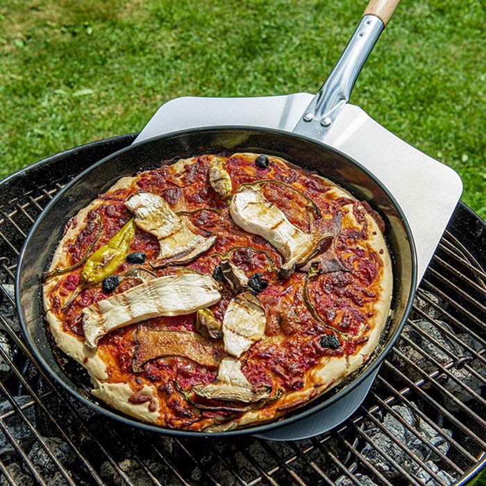 Fackelmann Profesional Pala para Horno de Pizza 90 cm Profesional Mango Madera Aluminio