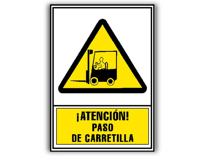 Archivo 2000 Pictograma Atención Paso de Carretilla Amarillo Luminiscente 210x297 mm