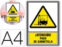 Archivo 2000 Pictograma Atención Paso de Carretilla Amarillo Luminiscente 210x297 mm