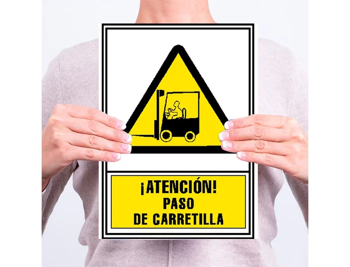Archivo 2000 Pictograma Atención Paso de Carretilla Amarillo Luminiscente 210x297 mm