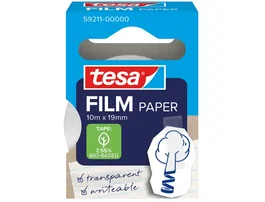 Tesa Cinta Adhesiva de Papel Transparente, Doble Cara, 10 m x 19 mm, Rollo de 10 Metros