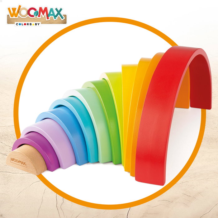 WOOMAX Juguete de construcción de madera arcoíris XL WOOMAX Juguete de construcción de madera arcoíris XL