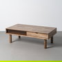 Mesa Centro Marrón Madera-Cristal 120 X 60 X 40 cm
