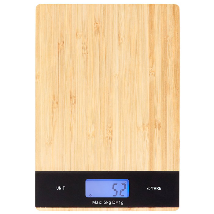 Day Balanza Digital 5 Kg Bambú con Luz Azul y Tara