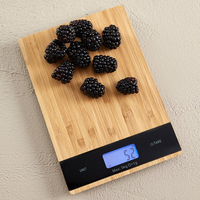 Day Balanza Digital 5 Kg Bambú con Luz Azul y Tara