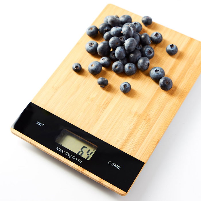 Day Balanza Digital 5 Kg Bambú con Luz Azul y Tara