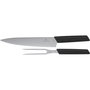 Victorinox Swiss Modern Carving Set de 2 piezas en negro con cuchillo de 22 cm y tenedor de 15 cm
