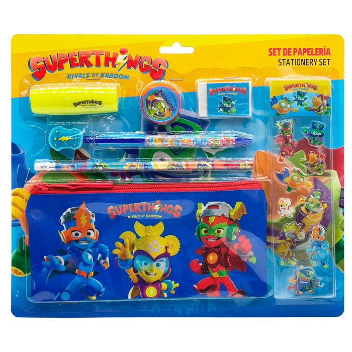 CYP BRANDS Set Papelería Superthings Escolar Infantil Bolígrafo, Lápiz, Goma, Sacapuntas, Subrayador y Pegatinas CYP BRANDS Set Papelería Superthings Escolar Infantil Bolígrafo, Lápiz, Goma, Sacapuntas, Subrayador y Pegatinas