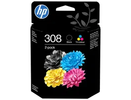 HP Pack de Cartuchos de Tinta 308 Negro y 308 Tricolor Original