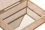 DKD Home Decor Joyero de Cristal y Metal Rosa 18x14x5 cm