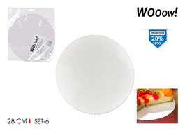 Wooow Blondas Repostería Redondas 28 cm 6 Piezas (36 Unidades)