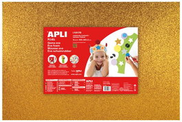 Goma Eva Apli Hoja 40X60 Cm Purpurina Oro Paquete De 3