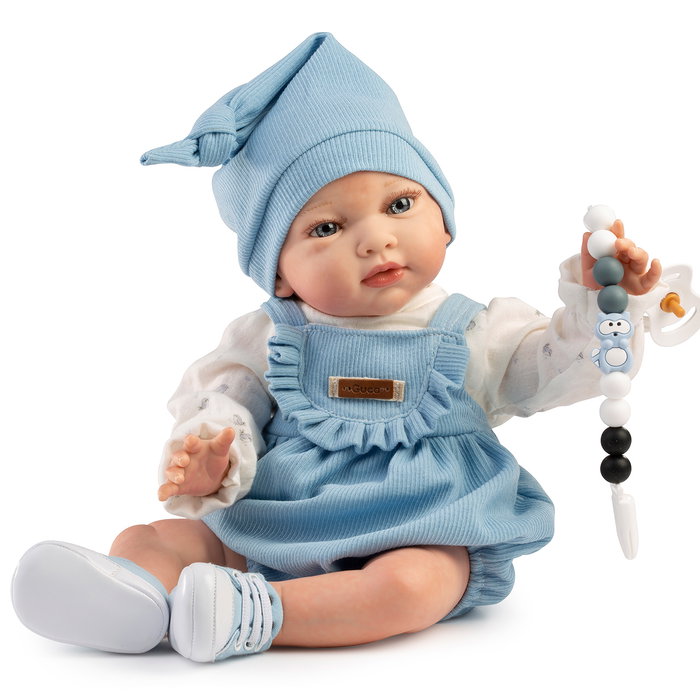Muñecas Guca Muñeco Reborn Bruno 10279 42cm Cuerpo de Tela y Extremidades de Goma Pintado a Mano