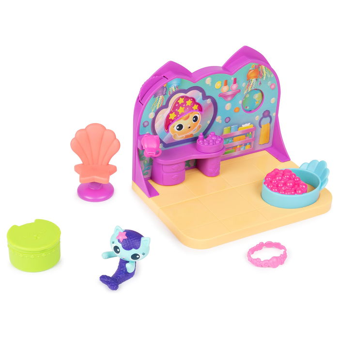 Spin Master Gabby's Dollhouse Deluxe Room Spielset - Wellness Raum mit Meerktzchen, Salón de Belleza y Spa para Niños, Gabby's Dollhouse 6068286
