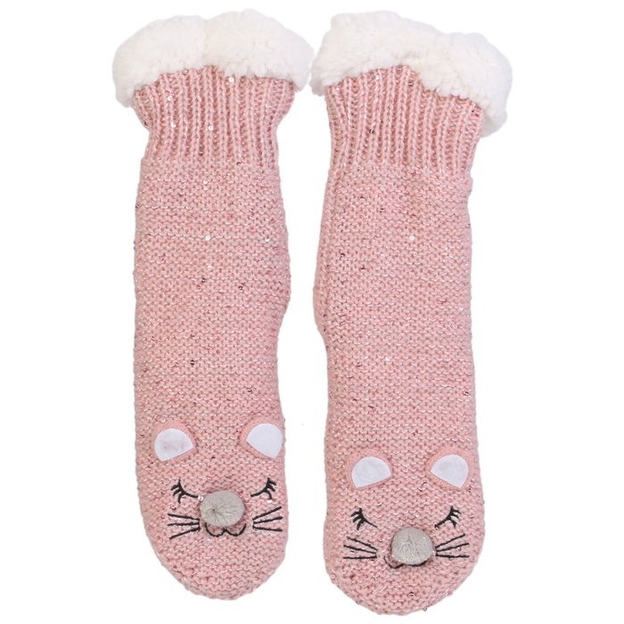 Sensly Calcetines Sherpa Animal Kawaii Antideslizantes para Casa Tallas 30-38