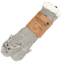 Sensly Calcetines Sherpa Animal Kawaii Antideslizantes para Casa Tallas 30-38