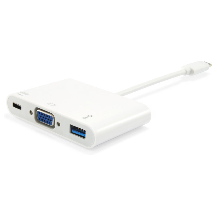EQUIP Adaptador USB-C a VGA (HD15), USB-A, 60W USB PD Blanco EQUIP Adaptador USB-C a VGA (HD15), USB-A, 60W USB PD Blanco
