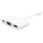 EQUIP Adaptador USB-C a VGA (HD15), USB-A, 60W USB PD Blanco