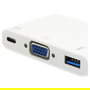 EQUIP Adaptador USB-C a VGA, USB 3.0, 60W PD, Blanco