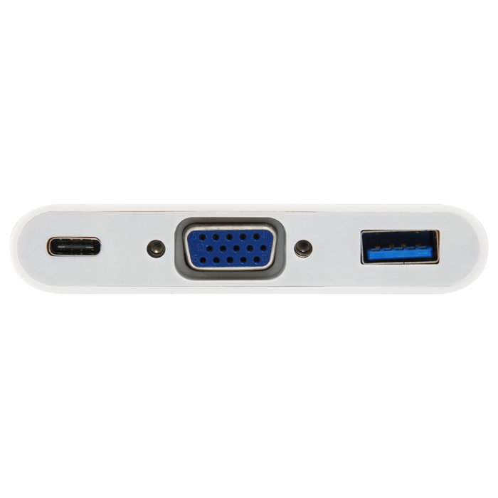 EQUIP Adaptador USB-C a VGA con 60W Power Delivery, USB-A 3.2 Gen 1, USB-C, Puerto VGA, Concentrador/Dock Blanco de 15 cm