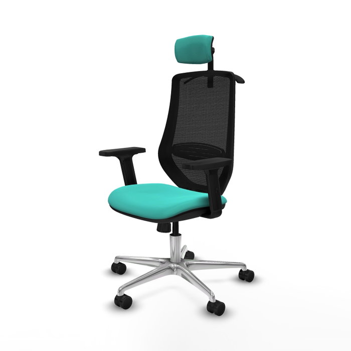 PIQUERAS Y CRESPO Silla de oficina Mardos Turquesa y Negro