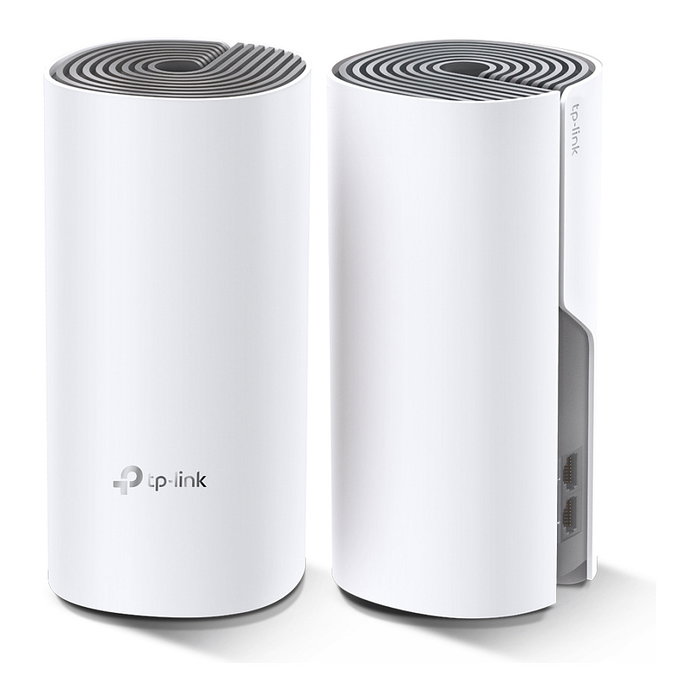 TP-Link Deco E4 2-Pack Sistema WiFi Mesh AC1200, 2 Routers Extensores, Blanco/Gris, Doble Banda 2.4/5 GHz, Wi-Fi 5 (802.11ac), Control Parental, Incluye Cable Ethernet