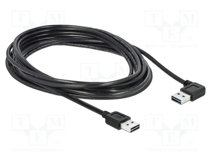 DeLOCK Cable USB 2.0 tipo A a tipo A de 5 m con conector de 90 grados DeLOCK Cable USB 2.0 tipo A a tipo A de 5 m con conector de 90 grados