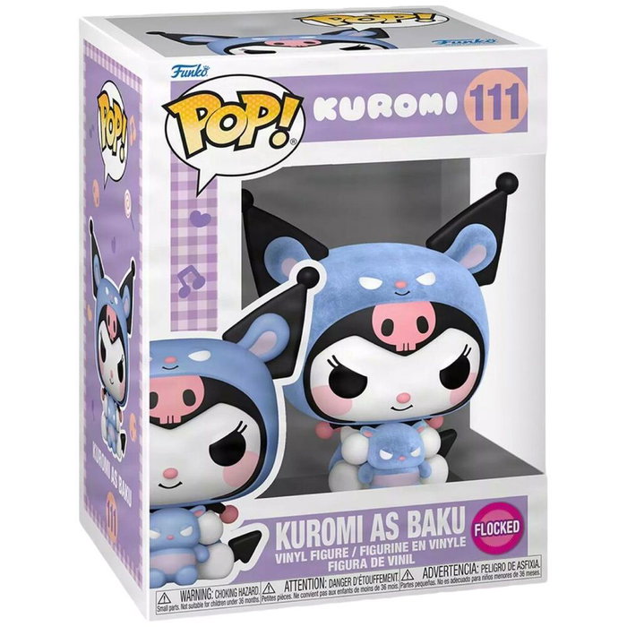 FUNKO Figura POP Hello Kitty Kuromi As Baku Flocked FUNKO Figura POP Hello Kitty Kuromi As Baku Flocked