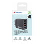 Verbatim Ladegert 30W Cargador USB-C 3x USB-A Negro PD 3.0 QC 3.0