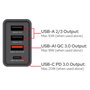 Verbatim Ladegert 30W Cargador USB-C 3x USB-A Negro PD 3.0 QC 3.0