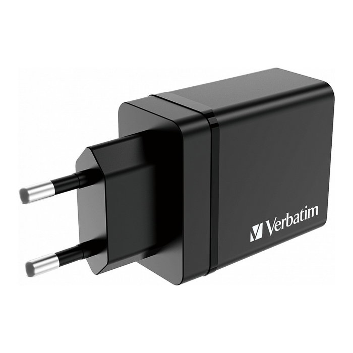 Verbatim Ladegert 30W Cargador USB-C 3x USB-A Negro PD 3.0 QC 3.0
