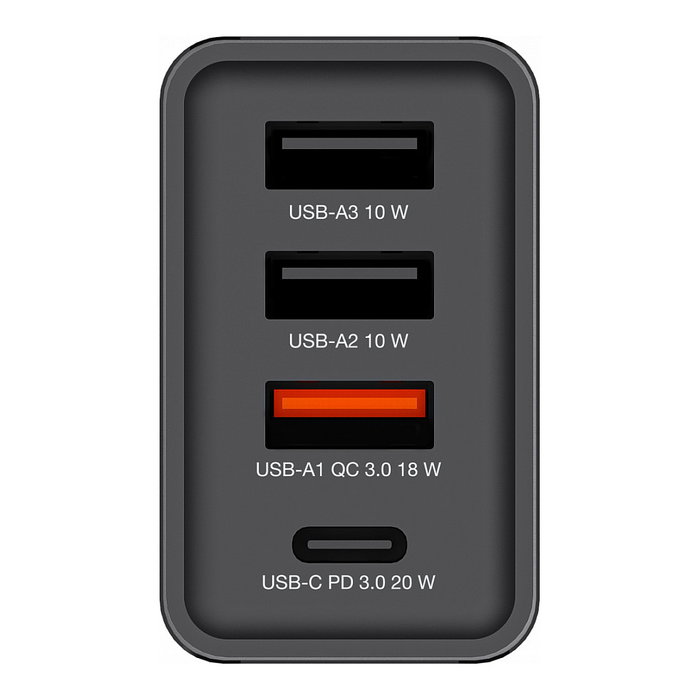 Verbatim Ladegert 30W Cargador USB-C 3x USB-A Negro PD 3.0 QC 3.0