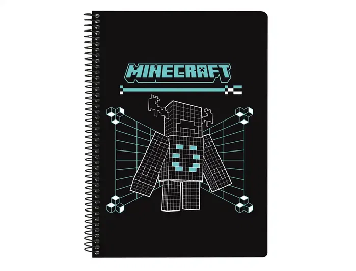 Safta Cuaderno Espiral Cuarto Minecraft Screen 80 Hojas Cuadriculado 4 mm