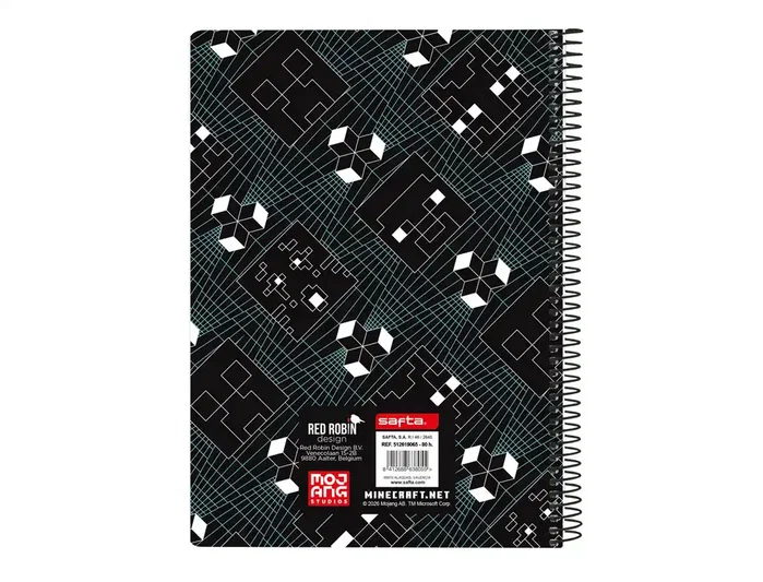 Safta Cuaderno Espiral Cuarto Minecraft Screen 80 Hojas Cuadriculado 4 mm
