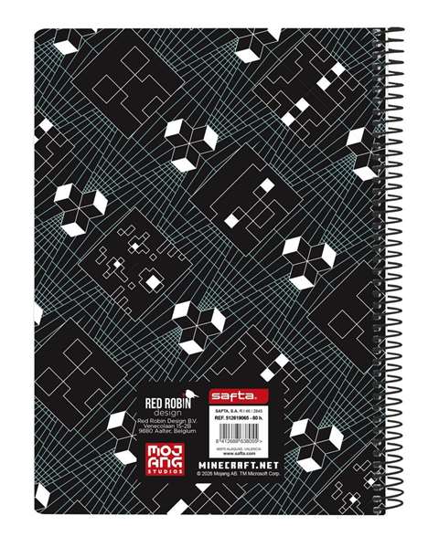 Safta Cuaderno Espiral Cuarto Minecraft Screen 80 Hojas Cuadriculado 4 mm
