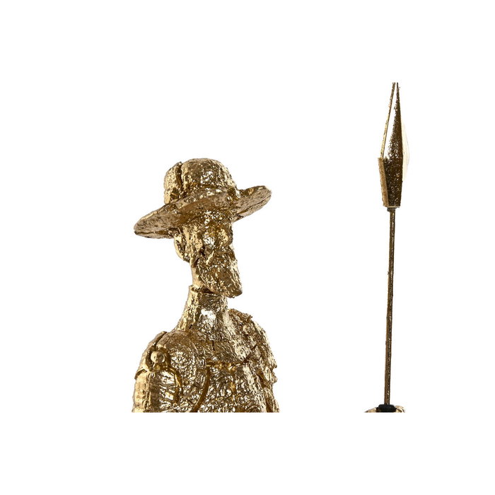 DKD Home Decor Figura de Resina Quijote Dorado Colección Dulcinea