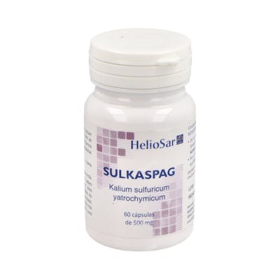 HELIOSAR Sulkaspag Kalium Sulfuricum 60Cap. Contribuye a la formación normal de colágeno para la piel y mantenimiento de la piel en condiciones normales. HELIOSAR Sulkaspag Kalium Sulfuricum 60Cap. Contribuye a la formación normal de colágeno para la piel y mantenimiento de la piel en condiciones normales.