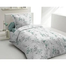 Home Linge Passion HP3701393711517 Juego Nórdico 140x200 cm Verde - Funda Nórdica + 1 Funda de Almohada, 100% Algodón 57 Hilos