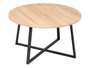 Giftdecor Mesa Auxiliar Redonda 80 x 45 x 80 cm Metal y Melamina Madera y Negro