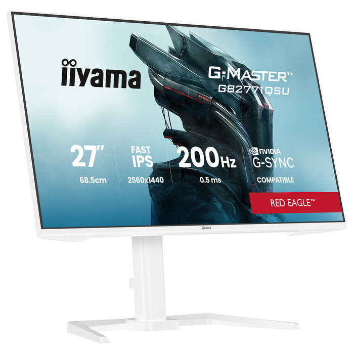 iiyama GB2771QSU-W1 Monitor Gaming 27" Quad HD (2560x1440) IPS 200Hz 2ms 350cd/m² Flicker-Free AMD FreeSync Blanco
