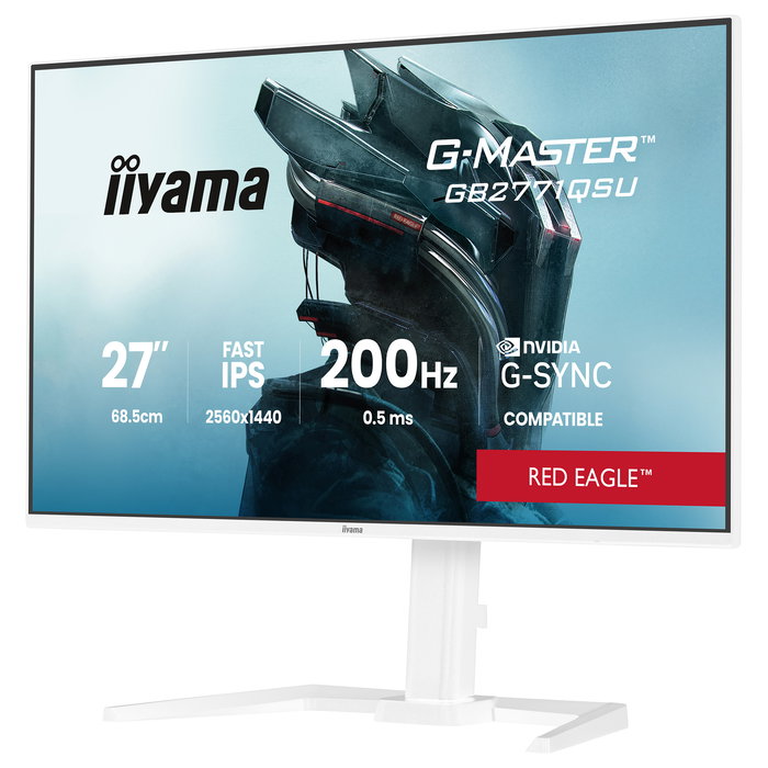 iiyama GB2771QSU-W1 Monitor Gaming 27" Quad HD (2560x1440) IPS 200Hz 2ms 350cd/m² Flicker-Free AMD FreeSync Blanco