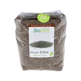 BIOTONA Semillas de Chía Negra Bio 1000g - Salvia hispánica, para batidos, yogur y smoothies