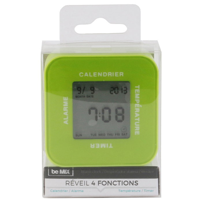 Be Mix Reloj Despertador 4 Funciones Calendario Alarma Temperatura 7x3.5x7 cm Be Mix Reloj Despertador 4 Funciones Calendario Alarma Temperatura 7x3.5x7 cm