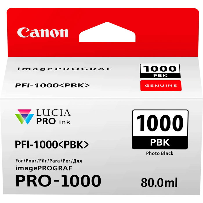 Canon PFI-1000PBK Cartucho de Tinta Foto Negro para imagePROGRAF PRO-1000 Canon PFI-1000PBK Cartucho de Tinta Foto Negro para imagePROGRAF PRO-1000