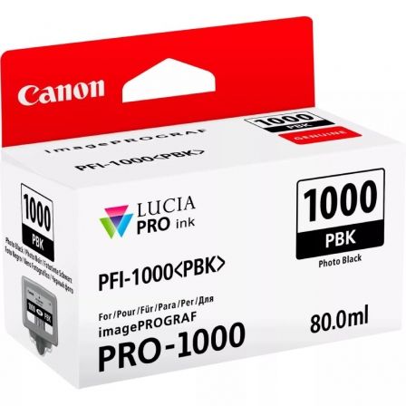 Canon PFI-1000PBK Cartucho de Tinta Foto Negro 80 ml Canon PFI-1000PBK Cartucho de Tinta Foto Negro 80 ml