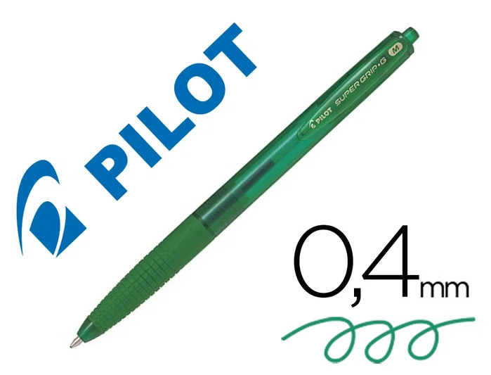 Pilot Supergrip G Bolígrafo Retráctil Verde 1.0 mm (Set de 12)