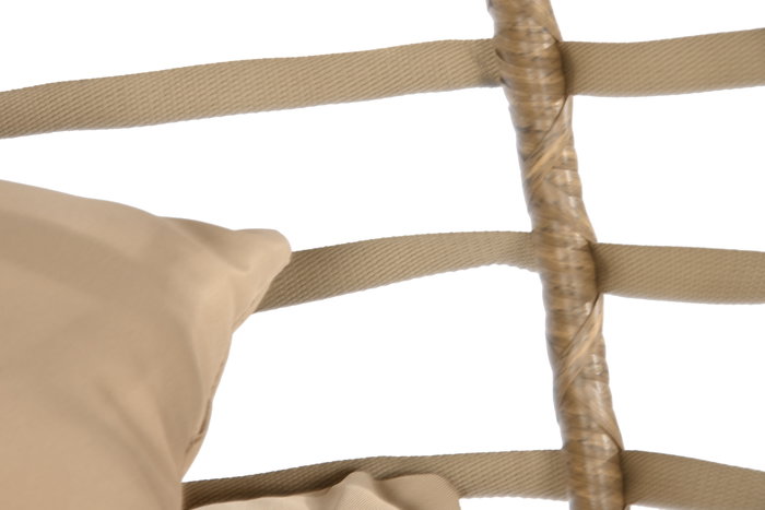 DKD Home Decor Sillon Colgante Terraza Jardin Breeze Ratan Sintetico Aluminio Poliester Marron Claro Marron Oscuro 105 x 108 x 107 cm